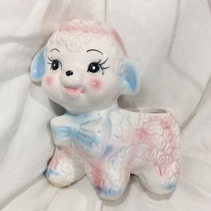 VINTAGE Ceramic Lamb Decor